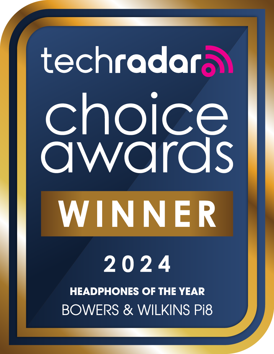 TechRadar award logo and quote - These earbuds offer the most zealous, nuanced, detailed and balanced audio I've heard in a true wireless earbuds design