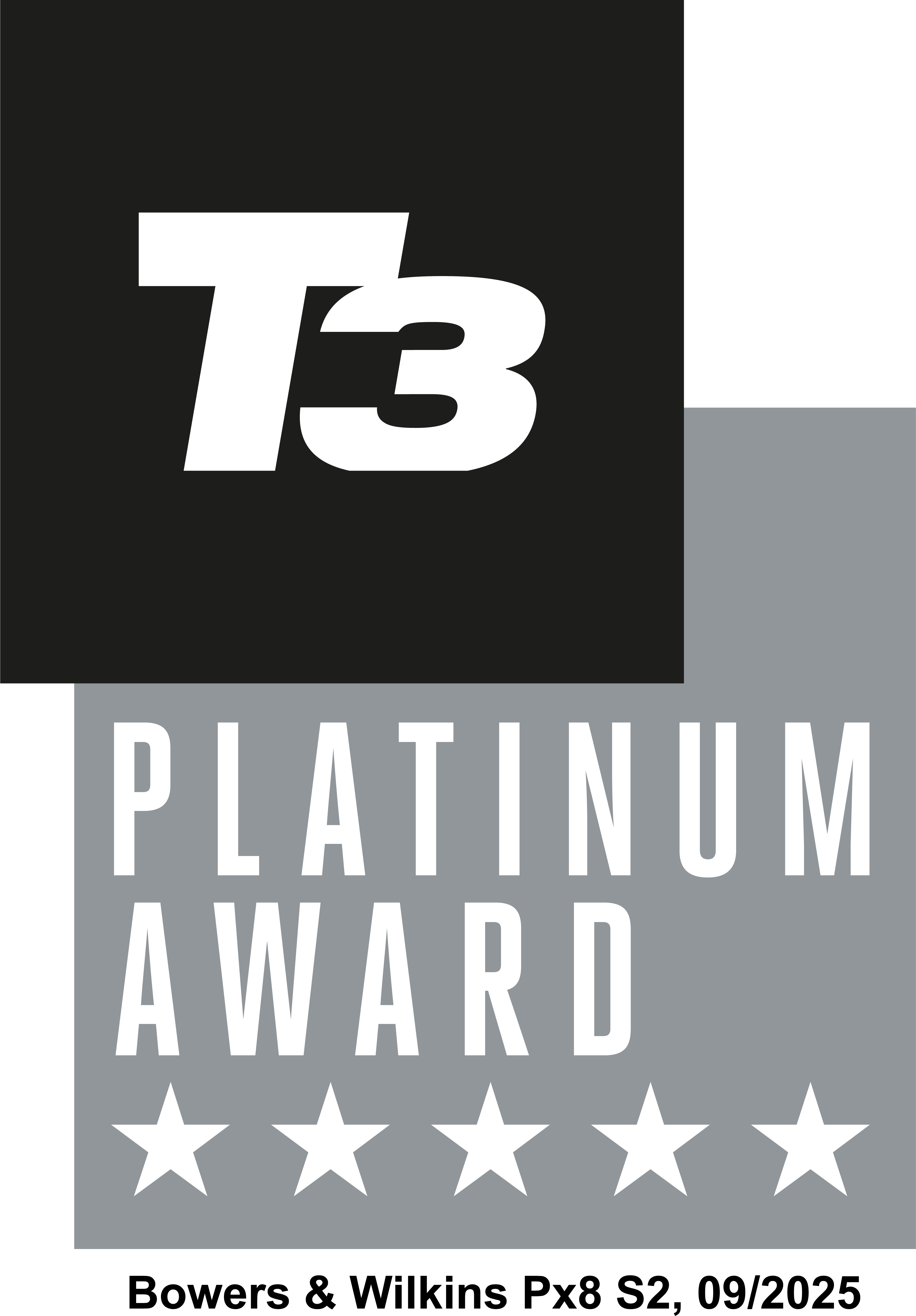 T3 award logo and quote - These top-end headphones are out-of-this-world impressive