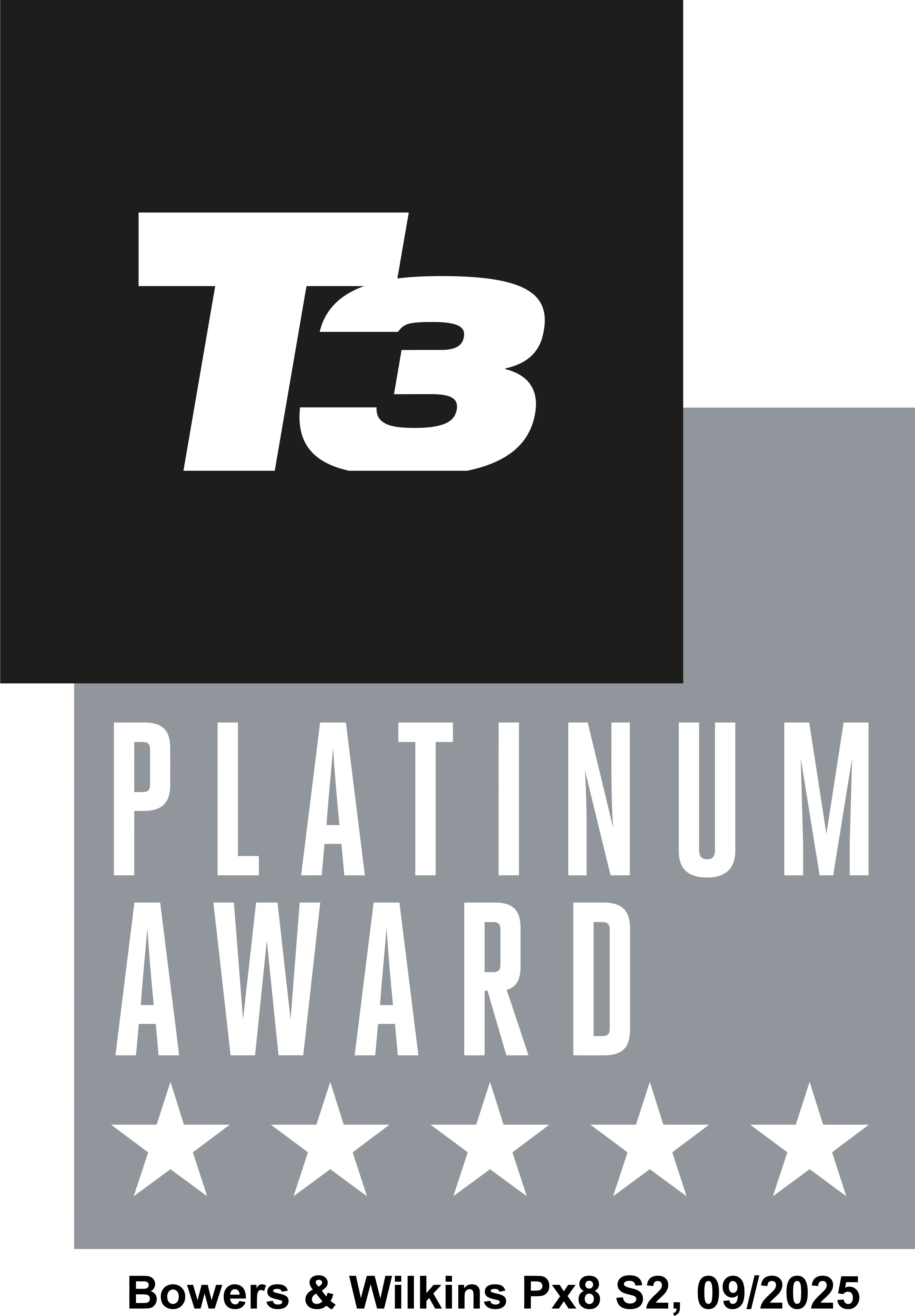 T3 award logo and quote - These top-end headphones are out-of-this-world impressive
