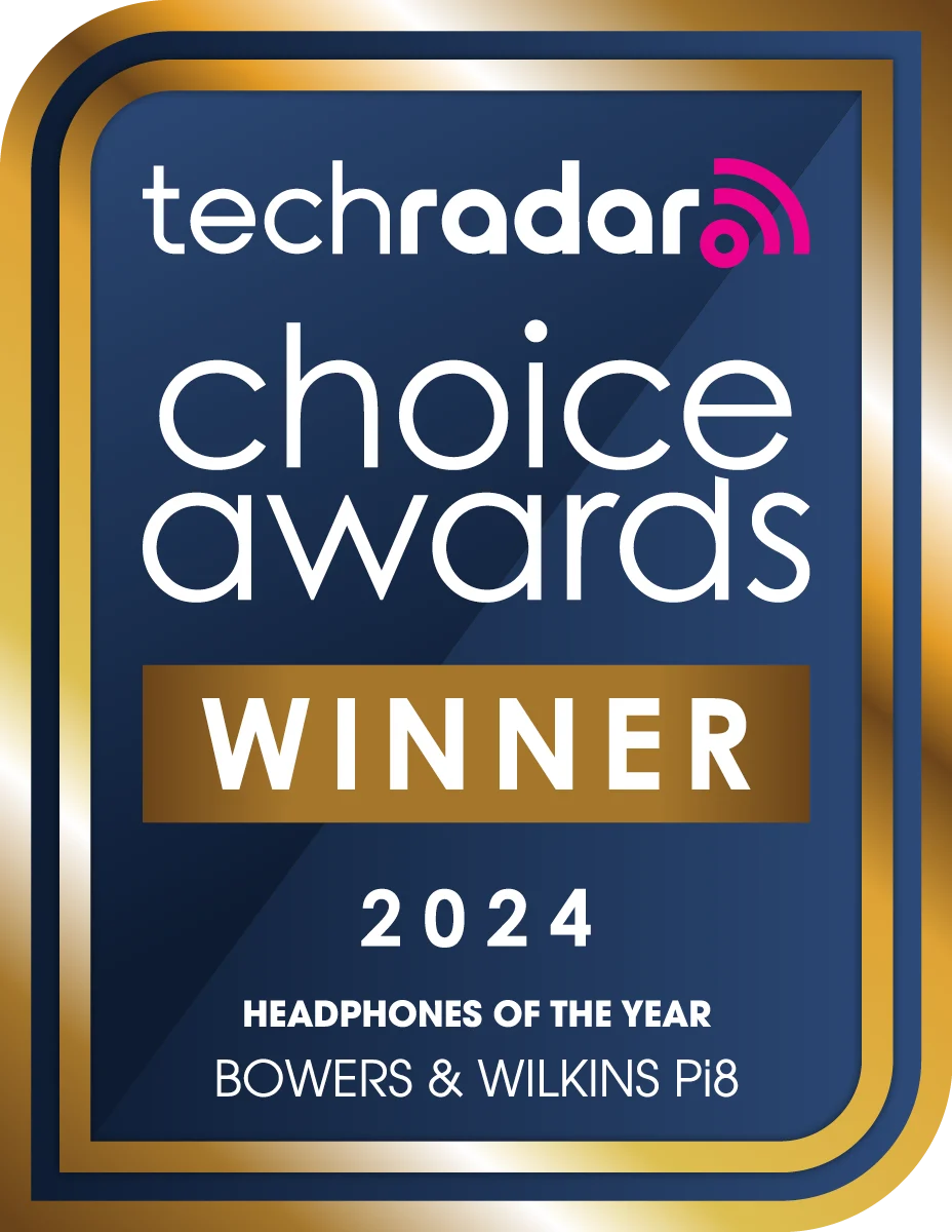 TechRadar award logo and quote - These earbuds offer the most zealous, nuanced, detailed and balanced audio I've heard in a true wireless earbuds design